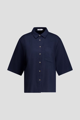 Productfoto 1 van Navy linnen blouse door Liberty Island voor Dames