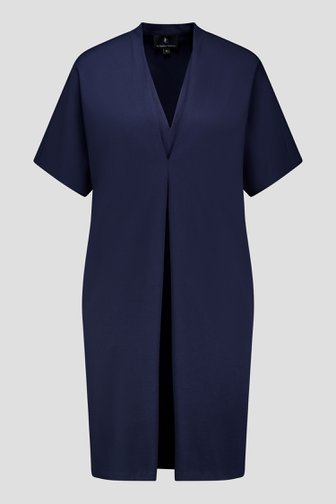 Voorkant van Navy midi kleedje met dubbele V-hals door AC by Annelien Coorevits voor Dames