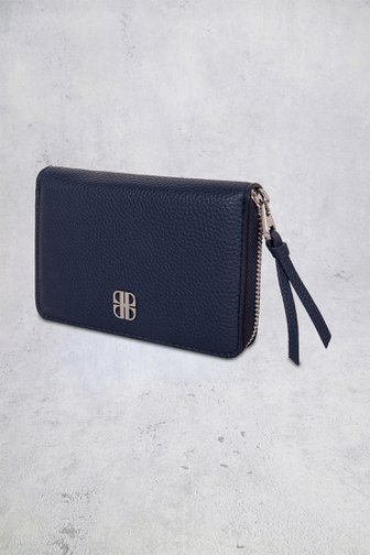 Voorkant van Navy portemonnee met leather look door Laurent David voor Dames