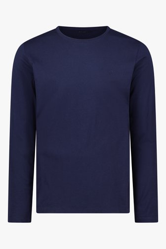 Voorkant van Navy T-shirt met lange mouwen door Liberty Island voor Heren