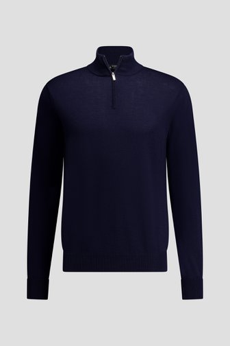 Productfoto 1 van Navy wollen trui met korte rits door Dansaert Black Premium voor Heren