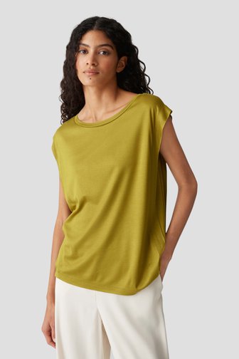 Olijfgroen T-shirt van Opus voor Dames