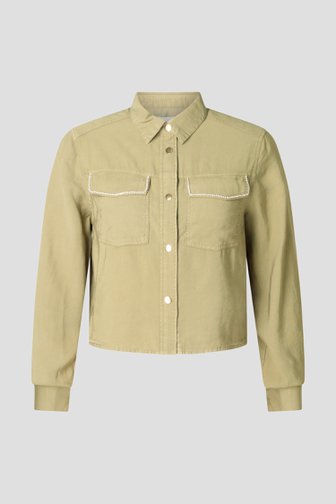 Voorkant van Olijfgroen vestje met knopen door Yest Curve voor Dames