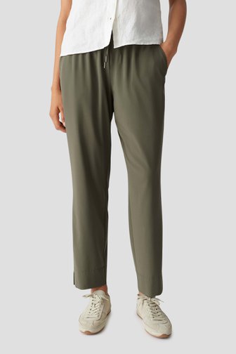 Olijfgroene joggingbroek met elastische tailleband van Opus voor Dames