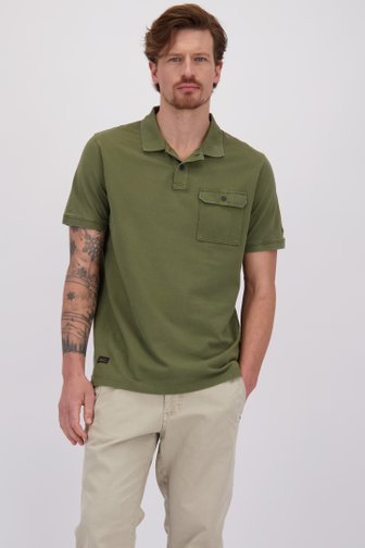 Voorkant van Olijfgroene polo met zak door Camel active voor Heren