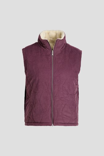 Productfoto 1 van Omkeerbare bodywarmer in bordeaux en beige door Libelle voor Dames