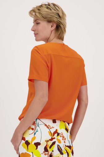 Oranje blouse met korte mouwen van Claude Arielle voor Dames