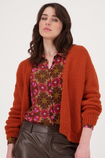 Geisha Oranje gebreide cardigan