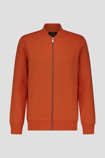 Oranje gevoerde cardigan met rits van Ravøtt voor Heren