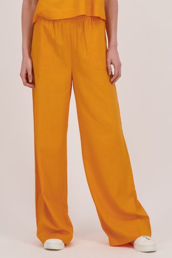 Oranje linnen broek van Liberty Island voor Dames