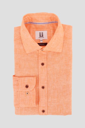 Oranje linnen hemd - Regular fit  van Upper East voor Heren