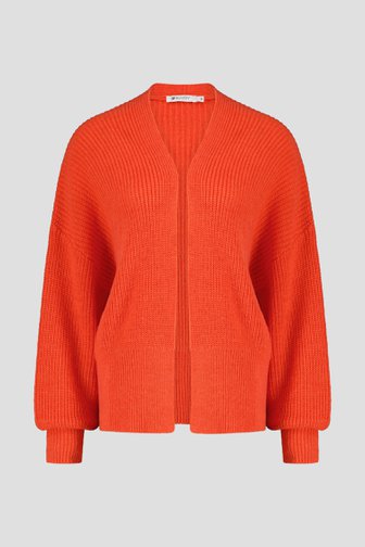 Oranje-rode cardigan met ballonmouwen van D'Auvry voor Dames