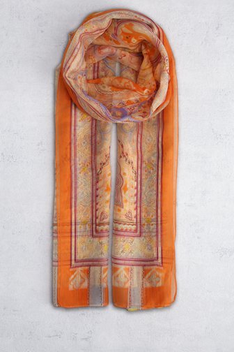 Voorkant van Oranje sjaaltje met paisley print door Modeno voor Dames