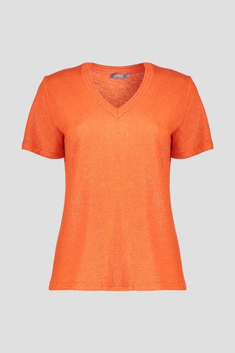 Oranje T-shirt met glitters van Geisha voor Dames