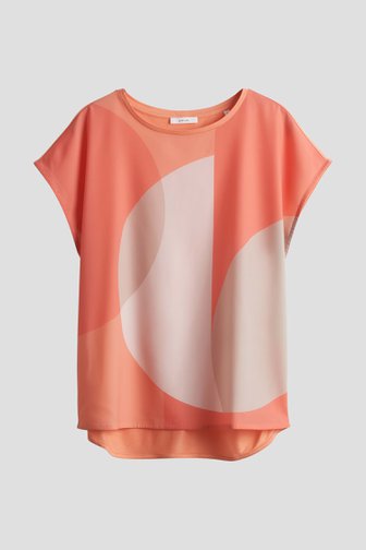 Oranje T-shirt met print van Opus voor Dames