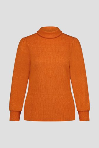 Oranje trui met rolkraag van Louise voor Dames