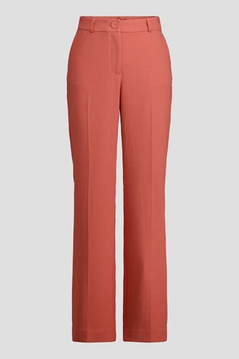 Productfoto 1 van Oranjerode broek in structuurstof door Claude Arielle voor Dames