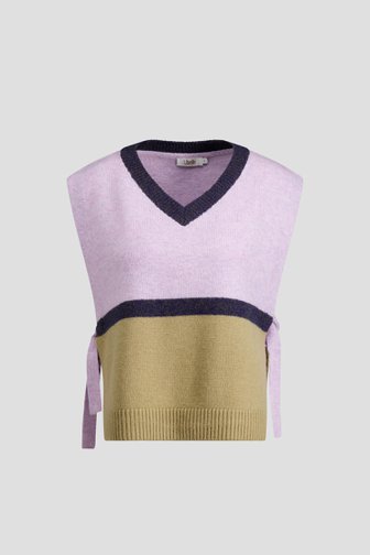 Voorkant van Paars-beige debardeur met V-hals door Libelle voor Dames