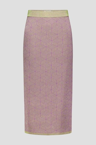 Paars-groene tricot midirok met glitter van Libelle voor Dames