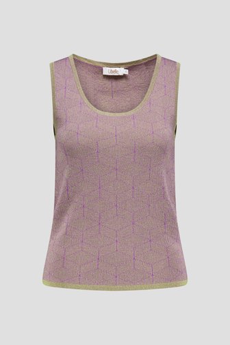 Paars-groene tricot top met glitter van Libelle voor Dames