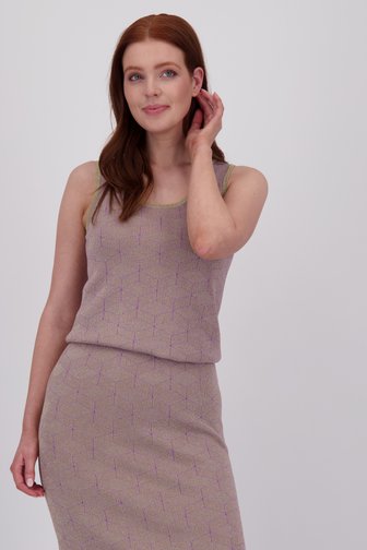 Paars-groene tricot top met glitter van Libelle voor Dames