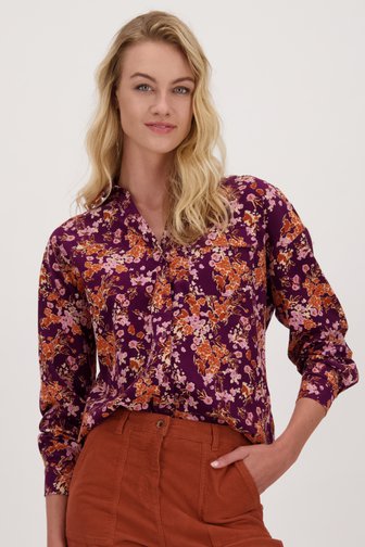 Paarse blouse met bloemenmotief van Libelle voor Dames