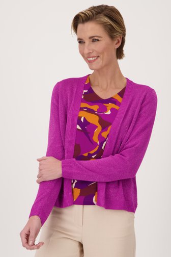 Paarse cardigan met lurex van Claude Arielle voor Dames
