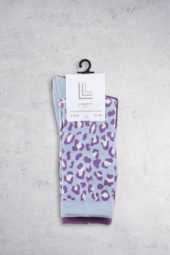 Voorkant van Paarse en lichtblauwe sokken - 2 paar door Liberty Island voor Dames