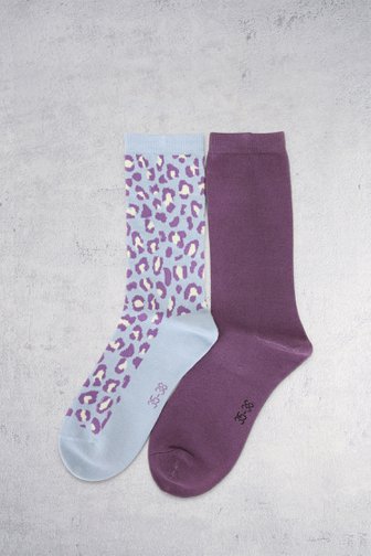 Voorkant van Paarse en lichtblauwe sokken - 2 paar door Liberty Island voor Dames