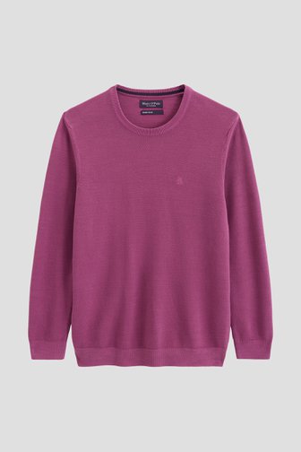 Productfoto 1 van Paarse katoenen trui met ronde hals door Marc O'Polo voor Heren