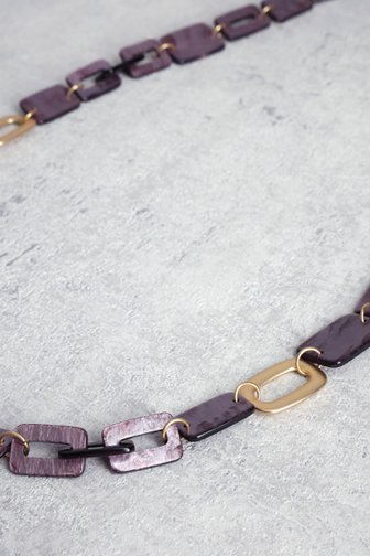 Voorkant van Paarse ketting met schakels door Liberty Island voor Dames