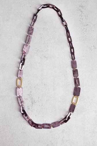 Voorkant van Paarse ketting met schakels door Liberty Island voor Dames