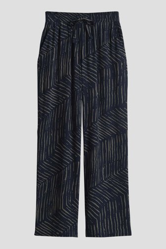 Le devant de Pantalon ample bleu foncé à imprimé vert de Opus pour Femmes