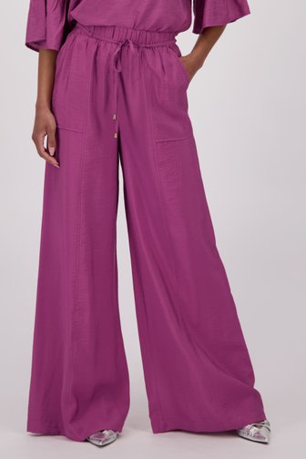 Pantalon ample bordeaux en tissu brillant de Louise pour Femmes