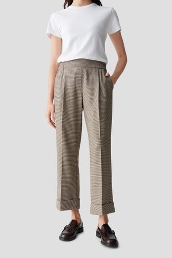 Pantalon beige à carreaux – longueur 7/8