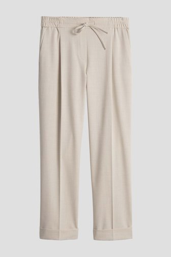 Le devant de Pantalon beige à taille élastique – longueur 7/8 de Opus pour Femmes