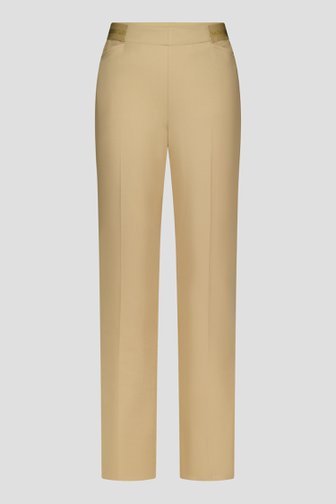 Pantalon beige à taille élastiquée de Claude Arielle pour Femmes