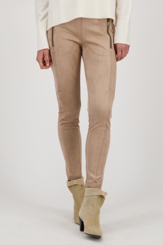 Pantalon beige avec aspect daim	 de Opus pour Femmes