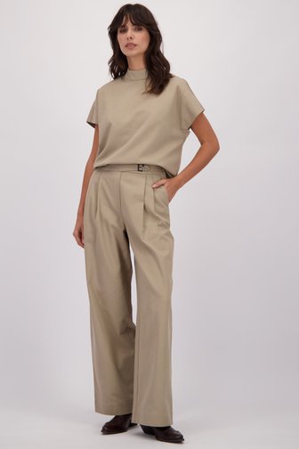 Le devant de Pantalon beige large de Louise pour Femmes