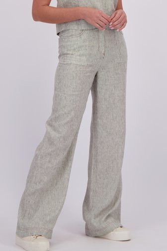 Le devant de Pantalon blanc à rayures avec jambes larges de Liberty Loving nature pour Femmes