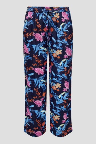 Pantalon bleu à imprimé floral coloré de Only Carmakoma pour Femmes