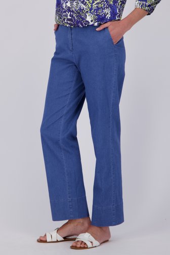 Pantalon bleu à jambe large de Claude Arielle pour Femmes