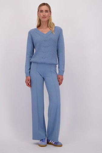 Le devant de Pantalon bleu avec coutures - Straight fit de Liberty Island pour Femmes