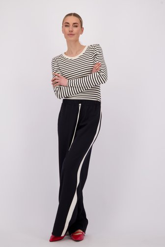 Le devant de Pantalon bleu foncé avec bande latérale de Marc O'Polo pour Femmes