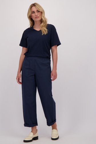 Le devant de Pantalon bleu foncé avec taille élastique de Libelle pour Femmes