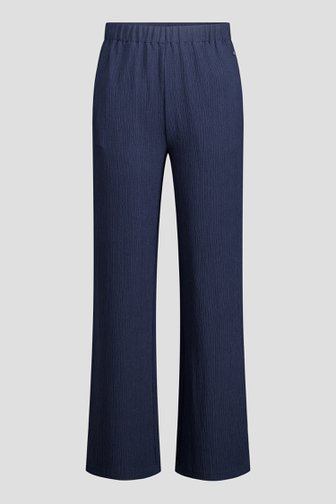 Le devant de Pantalon bleu foncé texturé de Claude Arielle pour Femmes