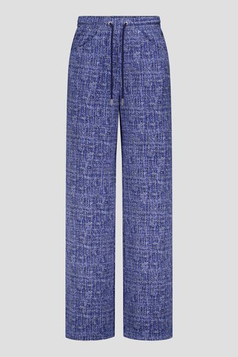 Pantalon bleu mélangé à coupe ample de Claude Arielle pour Femmes