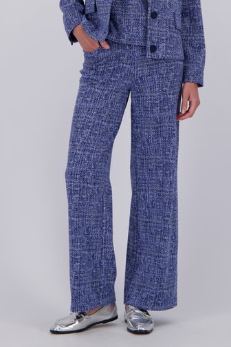 Pantalon bleu mélangé à coupe ample de Claude Arielle pour Femmes
