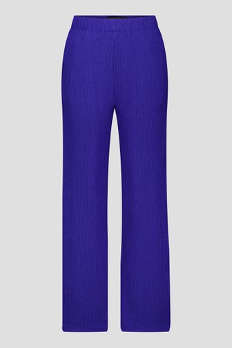 Pantalon bleu texturé avec taille élastique de Claude Arielle pour Femmes