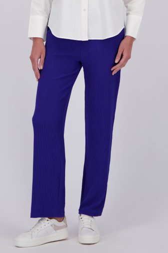 Pantalon bleu texturé avec taille élastique de Claude Arielle pour Femmes